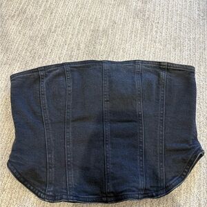 Denim Forum Black Denim Corset Top